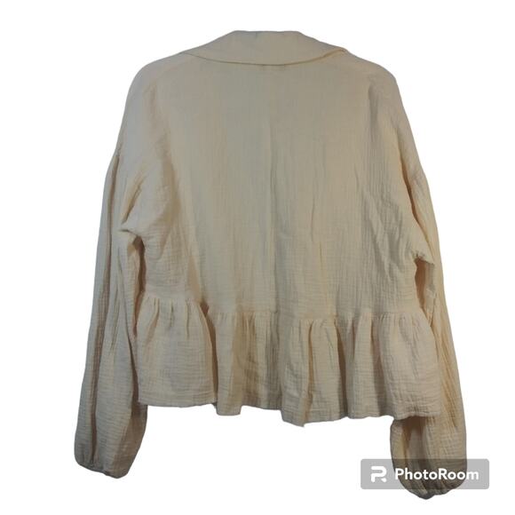 Hyfve Layered With Love Cream Natural Neutral Classic Jacket Size L - Picture 2 of 11